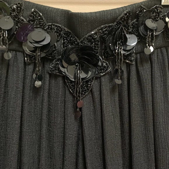 Vintage A.J. BARI Black Chiffon Bling Pilazzo Pants Size 8 - Picture 5 of 12